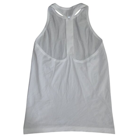 Lululemon Racer Back White Tank Top Work Out Shirt Women's Small - Picture 2 of 4
